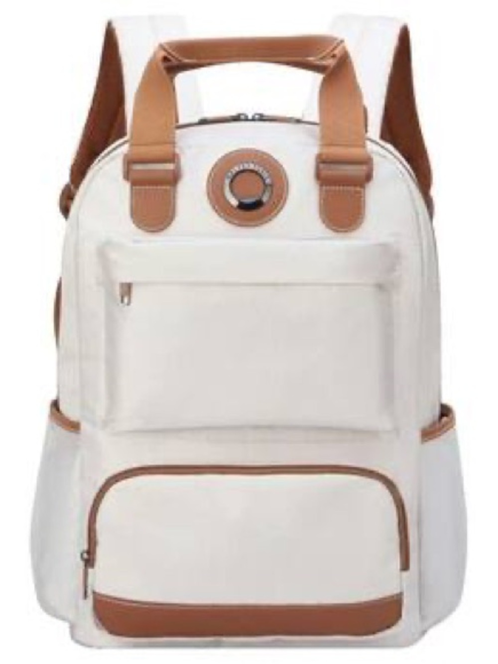 White & Tan Delsey Travel Backpack